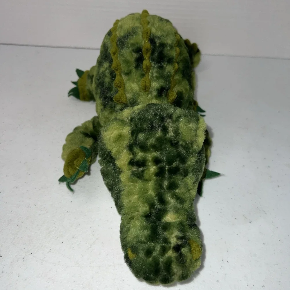 FAO Schwarz Alligator Plush Stuffed Animal Green Textured 15